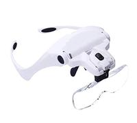 LJHJYDW Headband Magnifier with 2 Light - Handsfree Reading Head Mount Magnifier Magnifying Glasses Light Bracket 5 Replaceable Lenses,1.0X, 1.5X, 2.0X, 2.5X, 3.5X - for Re Gift of lov