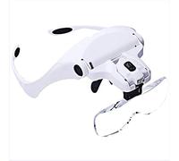 LJHJYDW Headband Magnifier with 2led Light, Head-Mounted Handsfree Reading Magnifying Glasses, Jeweler,Watch Loupe 5 Replaceable Lenses A Interesting Life Fashionable