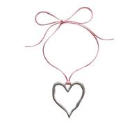 LJHJYDW Hyperbole Punk Hollow Irregular Love Heart Pendant Women Sweet Cool Harajuku Adjustable Choker Necklace Jewelry, Metal, slivry