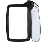 LJHJYDW Magnifiers, 2X Handheld Folding Magnifier with 5 Light Hd Acrylic Square Magnifying Glass for Elderly Reading Newspaper Looking/White (White)