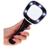 LJHJYDW Magnifying Glass Handheld Magnifying Glass Square with Lights Old People Children Reading Reading Newspaper Vision Aids Magnifier