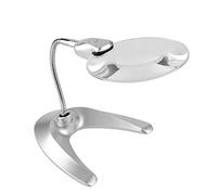 LJHJYDW Magnifying Glasses,Desktop Magnifying Glass 2X 4X Optical Hd Glass Lens with 2 Light Hose Adjustable Angle Magnifier Old Man Reading High Clarity Gift Loupe