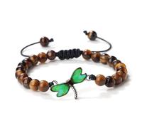 LJHJYDW Mama Bracelet Bracelet Beads Crystal Balls Nature Stones Dragonfly Black Round Woven Stretchy 17cm x 7mm 1PCS for Valentines Day