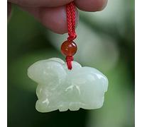 LJHJYDW Natural Emerald Chinese Pendant Necklace Jewellery Fashion Ccessories Hand-Carved Man Woman (Gem Color : Sheep)