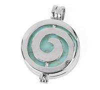 LJHJYDW Necklace Reiki Natural Stone Spiral Locket Pendants Aromatherapy Essential Oil Diffuser Necklaces Crystal ing Jewelry Gifts (Size : Rose Quartz)