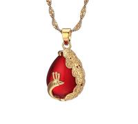 LJHJYDW New 2025 Arrival Flower Green Red Stone Pendant Necklaces Women Hers Chinese Cultural Wedding Accessories With For You Accessories Trendy Creative Gift