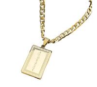LJHJYDW New 2025 Bless Scripture Buddha God Square Pendant Necklaces Men Women Stainless Steel Gold Color Amulet Protection Decoration Jewelry Commemorative With You Accessories Trendy Best For Gift