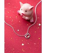 LJHJYDW New Creative Beautiful Cute Piglet Female And Lovely 925 Sterling Silver Personality Pig Animal Necklaces Decoration Jewelry Commemorative With You Accessories Trendy Best For Gift