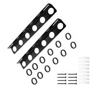 ljhnba 2Pcs Professional Tool Holder Steel Tool Rack for Garden Tools with 9 Rubber Holes to Protect Handles and Save Space Utility Trailer Rack