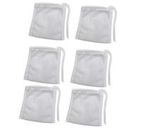 ljhnba Aquarium Filter Media Bags Set of 6, Small Drawstring White Mesh Bags for Aquarium Filtration, 4 X 3 in Media Holder Pouches Filter Bag Aquatic Bag Drawstring Mesh Holder Small White