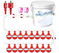ljhnba Chicken Watering Equipment with 16 Drinking Containers and Anti Leak Feature for Poultry Raising Easy Install Chicken Waterer