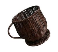 ljhnba Decorative Imitation Rattan Holder with Storage for Coffee in Homes Kitchen Counter Basket
