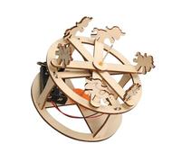 ljhnba Hands on Wooden Carousel Science Set for Kids Educational Toy Assembly Fun Motor Skills Improvement and Physics Learning Family Fun