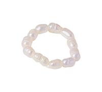 ljhnba Playful Beaded Pearls Rings with Natural Freshwater Pearls Wedding Hoop Trendy Finger Accessory Perfect for a Trendy Look Elegant Beaded Jewelry
