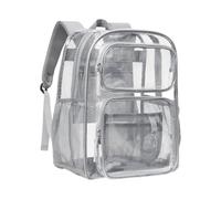 ljhnba Transparents School Backpack, with Water Resistant PVC Materials and Ruggedly Reinforced Shoulder Strap, Clear Heavy Duty Large Capacity Bookbags
