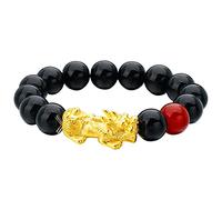 LJIANGD Black Obsidian, 12mm Pi Xiu/Pi Yao Agate Black Obsidian Wealth Good Luck for Men Women Reiki Chakra Talisman for Prosperity Money