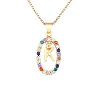 LJIANGD New 2025 Colorful 26 Letters A-Z Initial M S C K Alphabet Pendant Long Chain Necklace Name Jewelry Women Accessories Gift With For You Jewelry Fashion Accessories Creative Gift