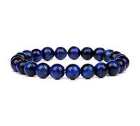 LJIANGD White Moonstone & Black Lava Beaded Yoga Jewelry, 23cm (Blue Dot Stone), Natural Materials Gift Set