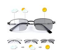 LJIMI Photochromic Progressive Multifocus Reading Sunglasses UV Protection Multifocal Trifocal Transition Anti UV Sun Readers Blue Light Blocking Computer Glasses Top Clear Eyeglasses for Women Men
