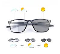 LJIMI Photochromic Progressive Multifocus Transition Reading Sunglasses Spring Hinges Blue Light Blocking Multifocal Computer Glasses UV Protection Shades Anti Glare Sun Readers Trifocal Eyeglasses