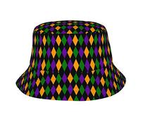 Ljirgdh Mardi Gras Bucket Hat Foldable Travel Camping Hiking Fisherman Cap Baseball Caps for Men Women Black