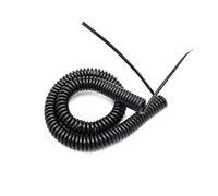 LJISEHG 2-Core Spiral Cable 24AWG 20AWG 17AWG 14AWG, 2.5/5/7.5M Extension Spring Cord, Black Extendable Power Wire for Electronics(2-core 20AWG,7.5m)