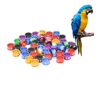 LJISEHG Multi-Color Numbered Bird Leg Rings - Clip-On Foot Bands for Pigeons Parrots & Chicks Identification(Mixed Colors5.0mm,50pc)