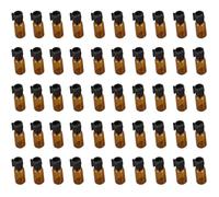 LJJCSFF 50 Pcs 0.5ml Tiny Fragrance Bottles Amber Glass Sample Perfume Bottles Essential Oil Sample Vials Liquid Sample Bottles