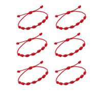 LJJCSFF 6PCS 7 Knots Red Bracelet Woven Rope Bracelet Buddhist String Bracelets Red Bracelet for Protection Good Luck Red Thread Fate Amulet Bracelet