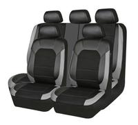 LJJHFCD 9pcs Car Seat Cover Sets for Ford Kuga 2005-2018 2019 2020 2021 2022 2023 2024, Fully Surrounded Leather Anti-scratch Comfortable Breathable Protective Accessories,Grey