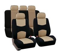LJJWIW Car Seat Cover Sets for FIAT 500L 500X 500S 500e 500,Front Rear Covers Protector Breathable Comfortable Full Surround Kit Airbag Compatible Accessories,Beige