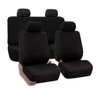 LJJWIW Car Seat Cover Sets for FIAT 500L 500X 500S 500e 500,Front Rear Covers Protector Breathable Comfortable Full Surround Kit Airbag Compatible Accessories,Black