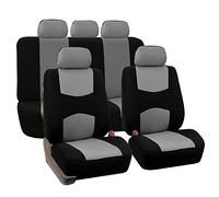 LJJWIW Car Seat Cover Sets for FIAT 500L 500X 500S 500e 500,Front Rear Covers Protector Breathable Comfortable Full Surround Kit Airbag Compatible Accessories,Grey
