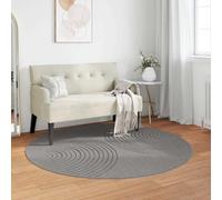 Ljkjelesy Galati Area Rug, Round, Grey, 200 cm, Polyester, Non-Slip, Washable Floor Rug for Indoor and Outdoor, Living Room, Bedroom, Hallway, Balcony, Easy Care, Durable, Versatile