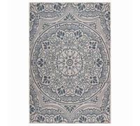 Ljkjelesy Outdoor Rug, Flat Weave, 160 x 230 cm, Blue Pattern, Weather-Resistant, UV-Protected Flooring for Balcony, Patio, Indoor and Outdoor, Easy Care and Non-Slip