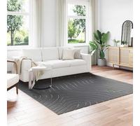 Ljkjelesy Palmeras Area Rug, Anthracite, 240 x 240 cm, Polyester, Non-Slip, Washable for Living Room, Hallway, Balcony, Indoor, Outdoor, Durable, Easy to Clean
