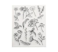 Ljmyy Clear Silicone Stamps Flowers-Leaves Seal for Scrapbookig, A