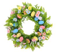 Ljmyy Easter Wreath Hanging Decoration Artificial Wreath with Easter Eggs for Door Wall Mantels Staircase Festival Decoration