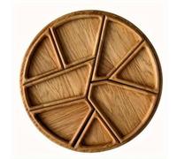 Ljmyy Puzzle Serving Tray Biomass, Funny Puzzle Shaped Serving Tray with 8 Removable Compartments for Fruits, Almonds, Meats,