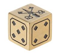 Ljmyy Solid Polished Brass Dices 15mm 6-Sided Round Corners D6 Metal Cubes Board Game Props Gift