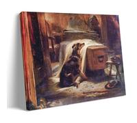 LJPENART Edwin Landseer Poster（Old Shepherd's Chief Mourner） Canvas Wall Art Picture Prints Hanging Photo Idea Decor Homes Artworks 08x12inch(20x30cm)