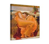 LJPENART Frederic Leighton poster（Flaming June Artworks Picture Print Wall Art Painting Canvas Decor Homes Decorative 28x28inch(70x70cm)