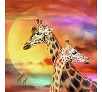 LJPENG Paint by Numbers Kits Animal giraffe and sunset for Adults Beginner and Kids Students Canvas Oil Painting Kit with Brush Set Acrylic Paints，for Home Decoration gift 16 x 20 inch Frameless