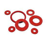 LJPshop-Flat Washer M2 M2.5 M3 M4 M5 M6 M8 M10 M12 M14 M16 Ring Red Steel Paper Fiber InsulationGasket， Corrosion-resistant and smooth surface(100pcs M4x10x0.8mm)