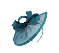 LJRPUPY Bridal Fascinator Hair Clip Wedding Party hat Church Head wear Tea Hat with Clip Headband Accessories for Women Lake Blue