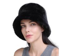 LJRPUPY Fisherman hat Winter Womens Faux Fur Bucket Hat Mongolian Hat Russian Trapper Hat Ski Beanies Earmuff Hat Headband