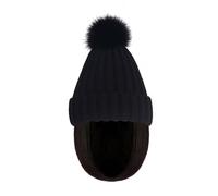 LJRPUPY Women Caps with Hair Winter knitted hat bob wig Knit Beanie Cap with Extensions Short Straight Hairstyle bob Wigs