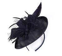 LJRPUPY Women’s Cocktail Fascinators Headband Tea Party Fascinator Hat Church Headpiece Hat Derby Fascinators Hat Navy Blue