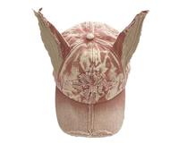 LJRPUPY Y2k Iron Ring Trucker Hat Cat Ear Baseball Cap Distressed Denim Baseball Cap Sun Caps Grunge Hiphop Dance Bunny Hat