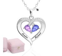 LJSCQF Custom Necklaces for Women, Personalized Name Heart Necklace, Custom Projection Photo Heart Pendant To My Wife, Valentines Mothers Day Gifts, Anniversary for Her (Sliver)